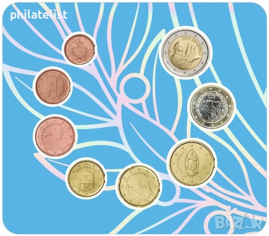 Сан Марино 2024 година - Евро сет от 1 цент до 2 евро BU, снимка 2 - Нумизматика и бонистика - 53599239