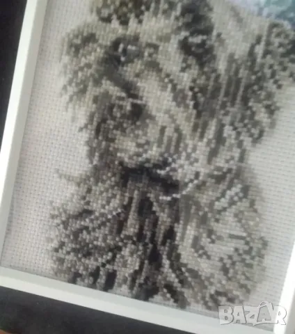 Гоблен Териер с рамка, снимка 2 - Гоблени - 50162673