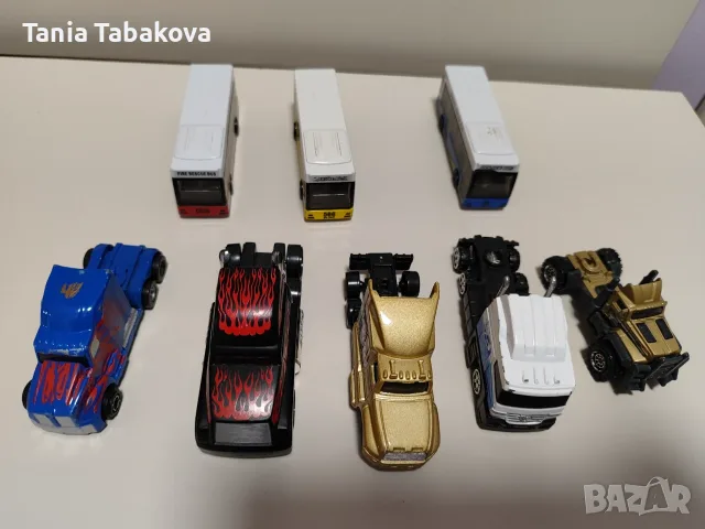 Сет от 8 броя метални камиони и автобуси , снимка 5 - Коли, камиони, мотори, писти - 55806445