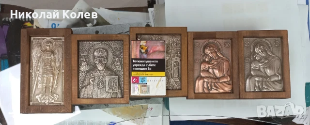 Посребрени икони на Богородица,Св.Николай,Св.Георги и Архангел Михаил., снимка 10 - Икони - 51266060