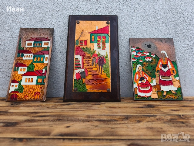 медно пано с емайл , снимка 2 - Пана - 53709387