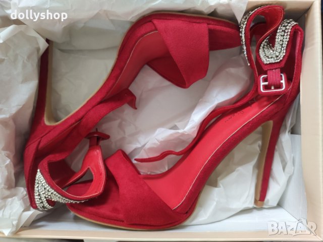 Червени Дамски Обувки на ток, снимка 2 - Дамски обувки на ток - 34266844