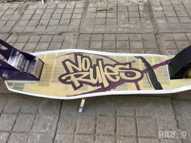 Детска алуминиева тротинетка No Rules до 100кг, снимка 5 - Скейтборд, ховърборд, уейвборд - 40955504