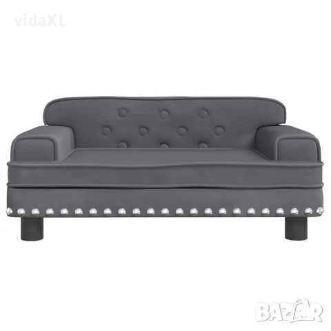 vidaXL Кучешко легло тъмносиво 70x45x30 см кадифе, снимка 3 - За кучета - 56146332