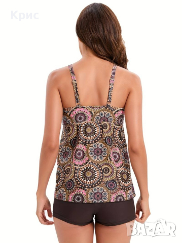 Бански костюм от две части танкини, размер L, снимка 2 - Бански костюми - 44606423