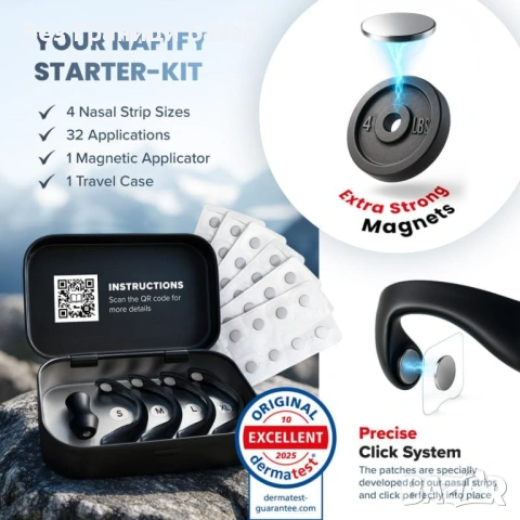 Нови Магнитни назални ленти против хъркане за свободно дишане спорт и фокус 32 броя, снимка 4 - Други - 53533001