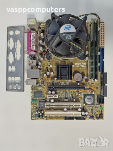 Дънна платка Asus P5V-VM Ultra + процесор Core 2 Duo E6550 + 3GB DDR2