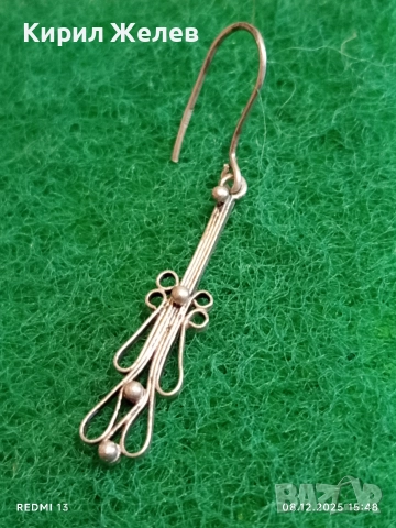 Сребърна нежна АРТ обеца ювелирна изработка 52416, снимка 2 - Обеци - 52691990