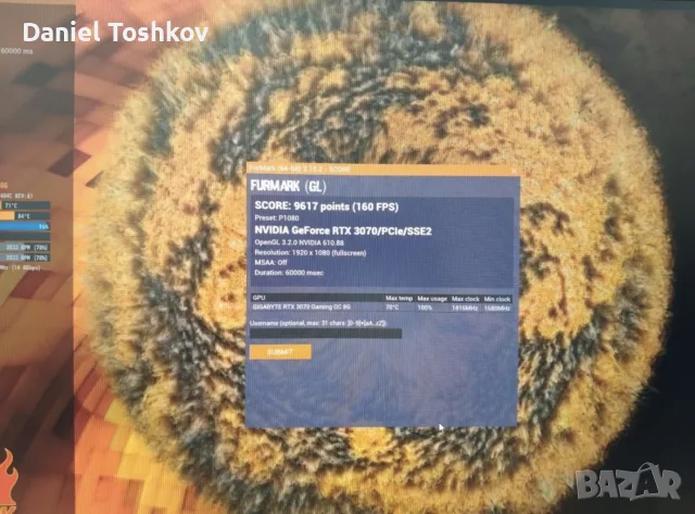 Rtx 3070 gigabyte gaming oc, снимка 2 - Видеокарти - 56232642