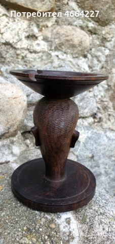 Ръчно изработен африкански дървен пепелник , снимка 2 - Антикварни и старинни предмети - 52585223