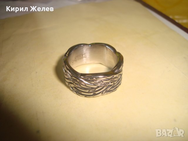 НЕРЪЖДАЕМА МАРКИРАНА СТОМАНА АРТ ХАЛКА ПРЪСТЕН 6905, снимка 4 - Пръстени - 34552832