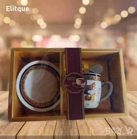 Комплект от 3 части -  чаша,чинийка,лъжичка, за пълноценно удоволствие в стил, снимка 2 - Други - 52894843