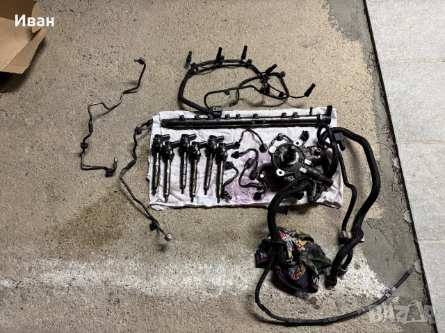 ОТЛИЧЕН Комплект Дюзи/Рейл/ Помпа/Маркучи/Трьбички за -BMW 3.0d/258hp-