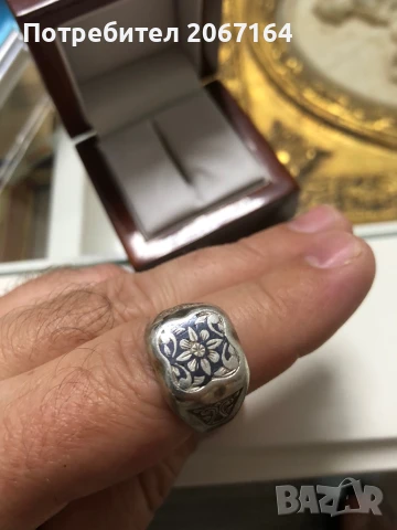 СССР сребърен пръстен Кубачи, снимка 6 - Пръстени - 50586616