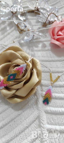 Ръчно изработена гривна и колие , снимка 4 - Бижутерийни комплекти - 44686855