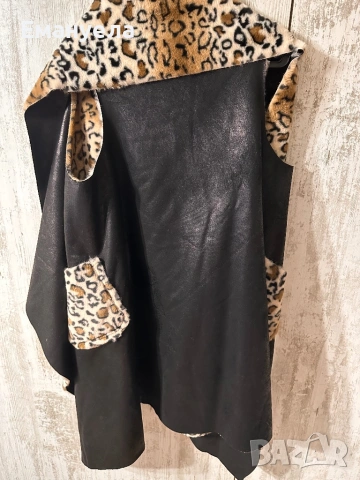 Елек кожа и косъм две лица, снимка 3 - Елеци - 53407515