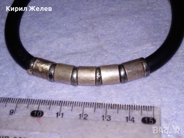 СТАРА ШИКОЗНА СИЛИКОНОВА СРЕБЪРНА АРТ ГРИВНА СРЕБРО 925 ПРОБА 25964, снимка 7 - Гривни - 41638272