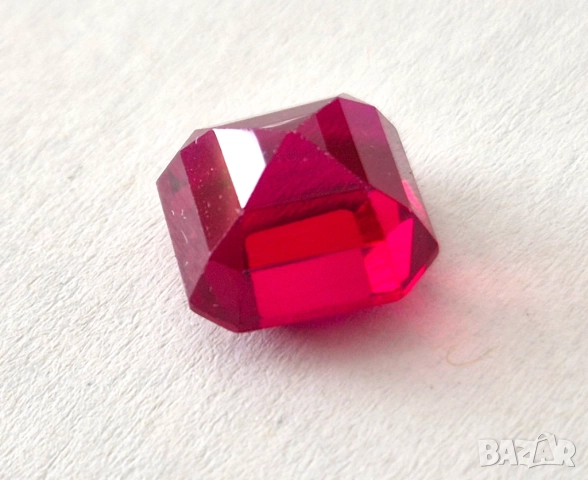 Естествен фасетиран рубин 7.70 k. Сертификат, снимка 6 - Други - 52242832