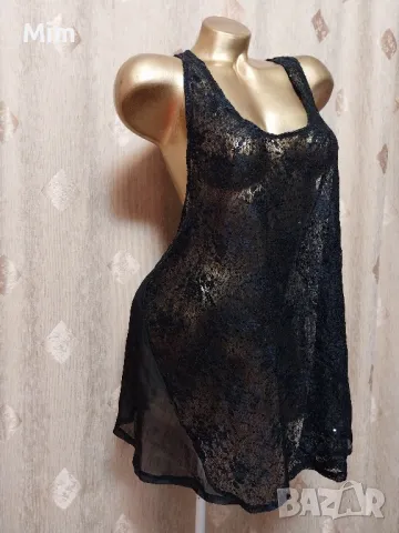 QED LONDON L/XL Черна дантелена туника / потник /, снимка 3 - Туники - 49656808