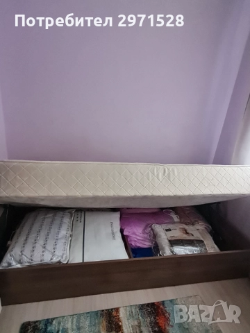 Легло, гардероб и шкаф за телевизор, снимка 4 - Спални и легла - 52789328