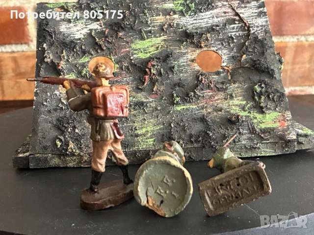 Стари фигурки войници и бункер.Elastolin , Lineol, снимка 5 - Колекции - 53464420