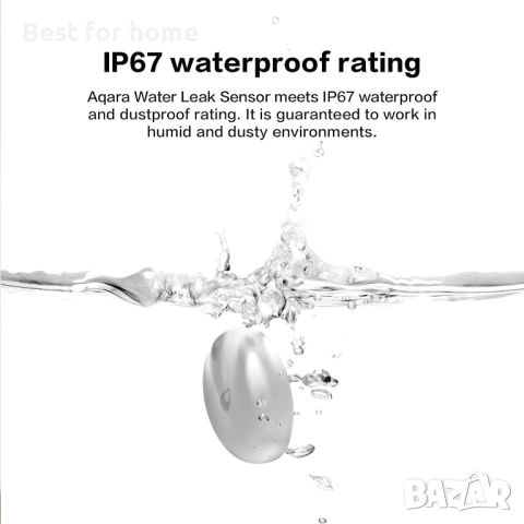 Интелигентен сензор за теч на вода Aqara – Защита от наводнения и Smart Home интеграция, снимка 2 - Друга електроника - 53098503