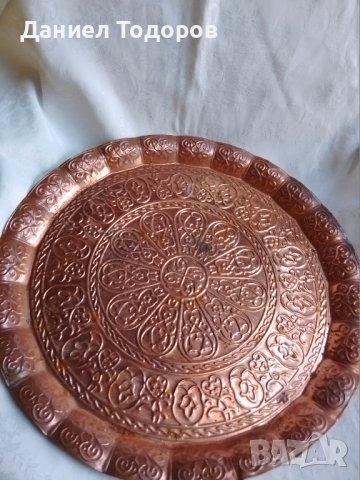 Стар месингов поднос, снимка 5 - Декорация за дома - 42268829