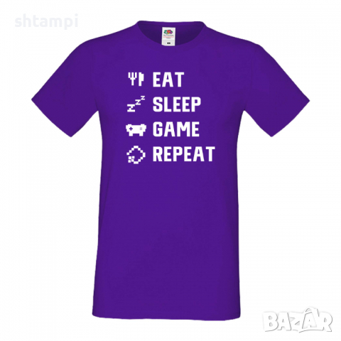 Мъжка тениска Game 4,Eat,Sleep,Game,Anime,Repeat,Ядене,Спане,Геймс,Подарък,Повторение,Празник,Игри, снимка 13 - Тениски - 36419170