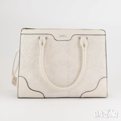Елегантна дамска чанта с бродирани детайли и много отделения, снимка 7 - Чанти - 50653761