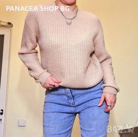 Пуловер дамски бебешко розов, снимка 3 - Блузи с дълъг ръкав и пуловери - 51962622