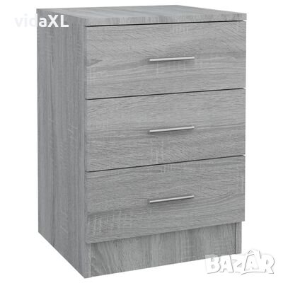 vidaXL Нощно шкафче, сив сонома, 38x35x56 см, инженерно дърво(SKU:815323, снимка 1