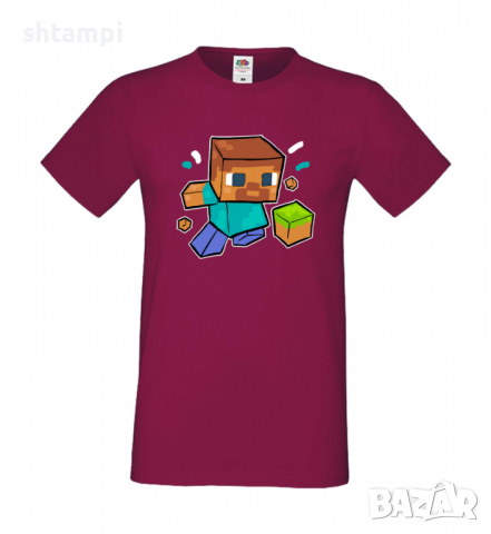 Мъжка тениска Steve Diamond,Minecraft,Игра,Забавление,подарък,Изненада,Рожден Ден., снимка 4 - Тениски - 36497110