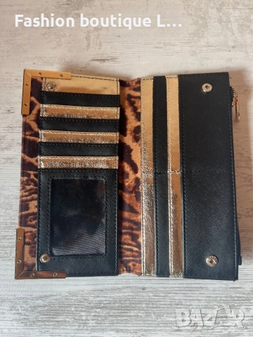 River Island дамски портфейл с тигров елемент и златни детайли с много джобове за карти и монетник ❤, снимка 2 - Портфейли, портмонета - 52364742