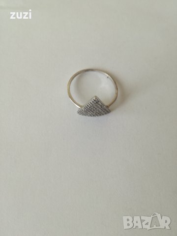 Сребърен пръстен с бели цирконий. Сребро проба 925., снимка 5 - Пръстени - 38767771