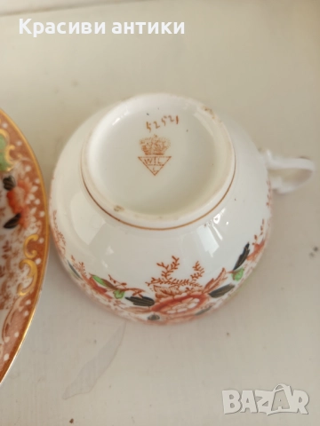 Антикварна чаша порцелан от 1874 г William Lowe от фин, костен порцелан , снимка 8 - Антикварни и старинни предмети - 52427885