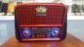 НОВО Ретро радио със соларен панел модел PX-BT455S Радио, usb, памет карта. Работи на ток и на батер, снимка 1