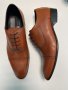 Мъжки кожени официални обувки - Светлокафяви - 44, снимка 1 - Официални обувки - 41587521