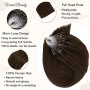 Тъмно кафява удължаваща естествена коса Треса удължения Прическа 55 см, снимка 4