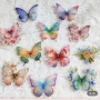 50 бр пъстри пеперуди самозалепващи лепенки стикери декор ръчна изработка украса лепенка, снимка 1