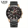 Мъжки спортно/елегантни кварцови хронографи LIGE *Blue/Black* Titanium !, снимка 17