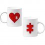 Комплект чаши за влюбени Love Puzzle Missing Piece Пъзел Сърце, снимка 1 - Романтични подаръци - 35738123