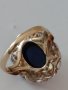 Стар антикварен златен дамски пръстен с диаманти и сапфир/злато 18 к. , снимка 6