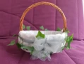 Дървена горска сватбена булчиска кошничка, за кръщене, за шаферка, снимка 1