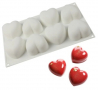 3D 8 едри сърца сърце силиконов молд форма бонбони фондан шоколад гипс сапун свещ