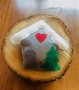 Коледна декорация къщичка / Коледни играчки къщичка за елха от филц ръчна изработка 