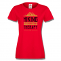 Дамска тениска Hiking It's Cheaper Than Therapy,Изненада,Подарък,Поход,Връх,Хижа, снимка 2