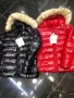 Moncler Дамско Лачено Зимно Яке С Качулка С Пух Монклер - Черно И Червено Код VAL-41, снимка 1