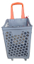 ПРОМО!!! PVC Сива кошница за пазаруване с колела, с оранжева дръжка 75 литра