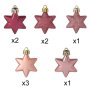 9 броя Комплект Розови коледни звезди, 5см, снимка 2