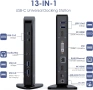 WAVLINK 13-в-1 USB-C докинг станция за три монитора, 4K HDMI, 2K HDMI, DVI, 4xUSB 3.0, 2xUSB C, снимка 2
